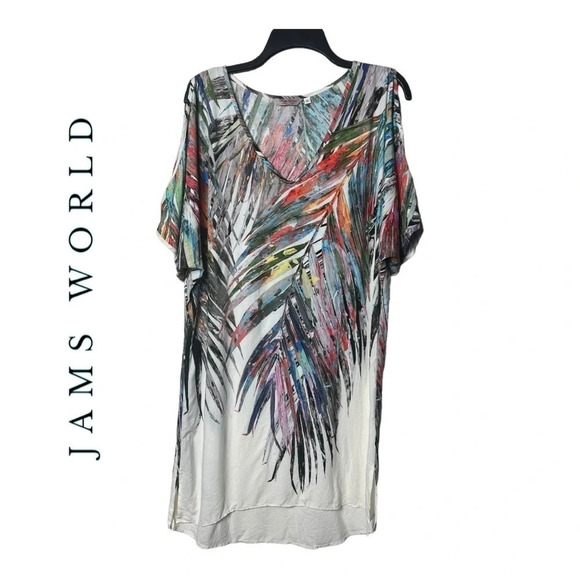 0386W. JAMS WORLD TROPICAL PRINT KNEE LENGTH DRESS SIZE SMALL‎ MULTICOLORED - Picture 1 of 9